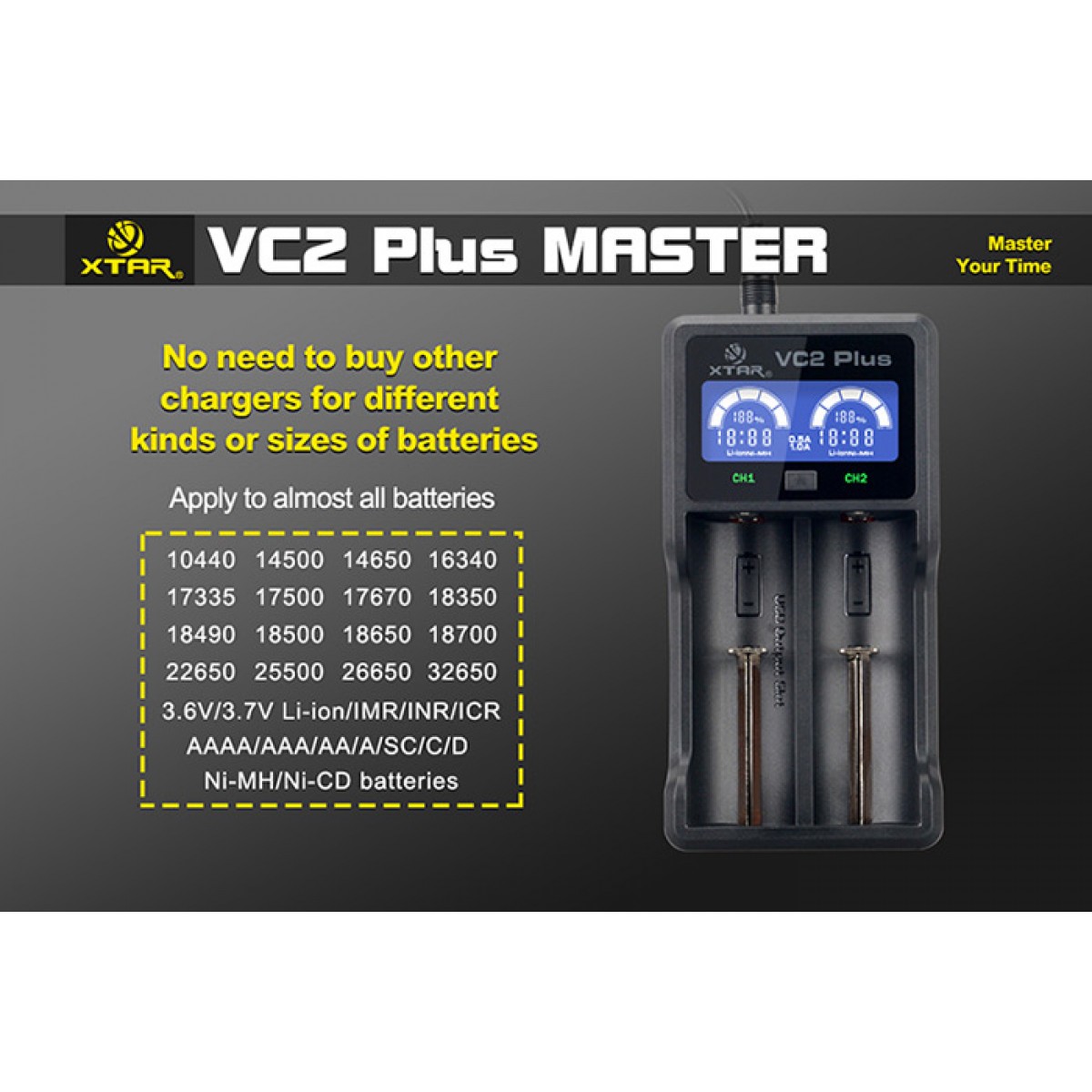 XTAR Charger MASTER VC2 Plus