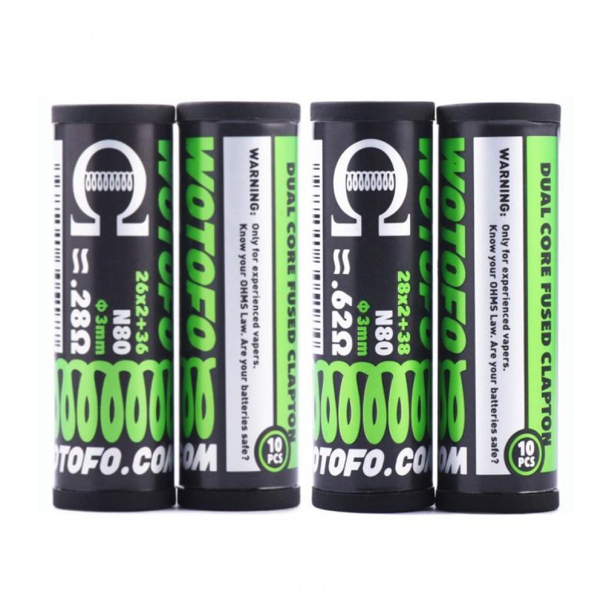 Wotofo DUAL CORE FUSED CLAPTON PREBUILT COILS(10ΤΕΜ.) WOTOFO